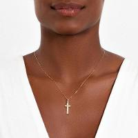 Pingente Crucifixo em Prata 925 com banho de Ouro Amarelo 18k - 2