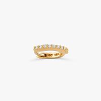 Piercing Argola com 5 Pontos de Diamantes em Ouro Amarelo 18k - 2