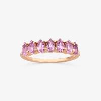 Anel Aparador com Rose de France e Iolita em Prata 925 com Banho de Ouro Rosé 18k - 1