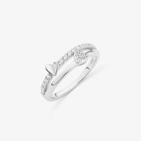 Anel Duplo Coração Cravejado em Prata 925 - 3