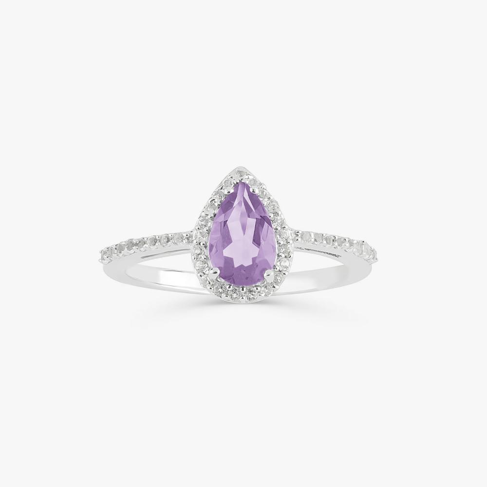 Anel Gota com Ametista e Topázio em Prata 925 - 1