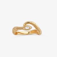 Anel Serpente com Topázio em Prata 925 com Banho de Ouro Amarelo 18K - 1