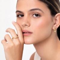 Anel Serpente com Topázio em Prata 925 com Banho de Ouro Amarelo 18K - 4