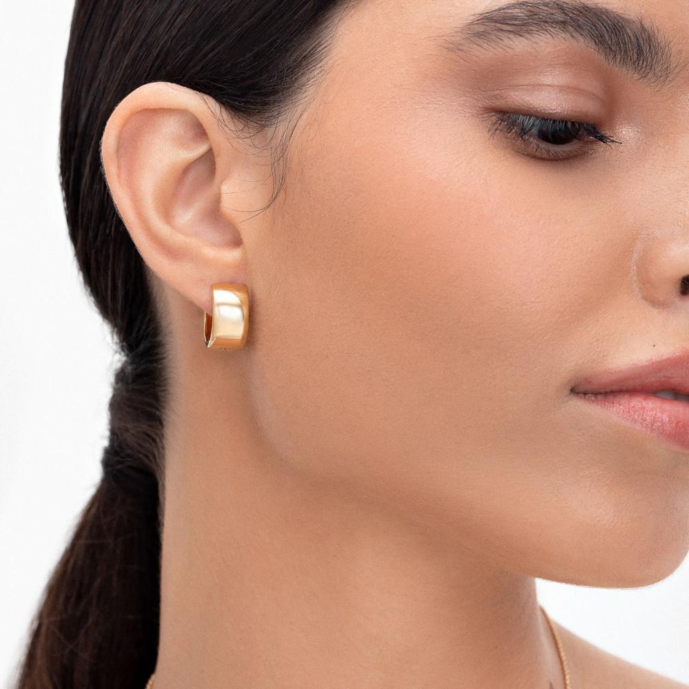 Brinco Argola Larga em Prata 925 com Banho de Ouro Amarelo 18k - 2