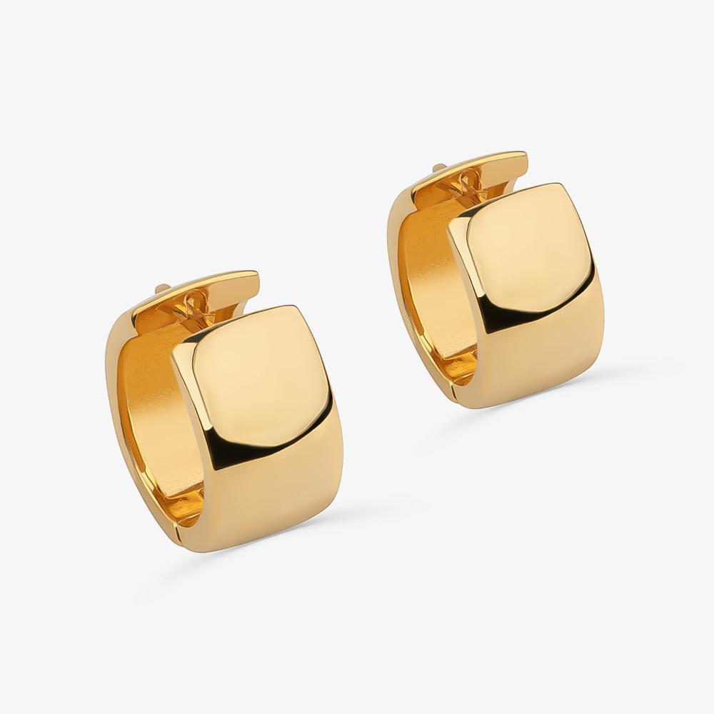 Brinco Argola Larga em Prata 925 com Banho de Ouro Amarelo 18k - 3