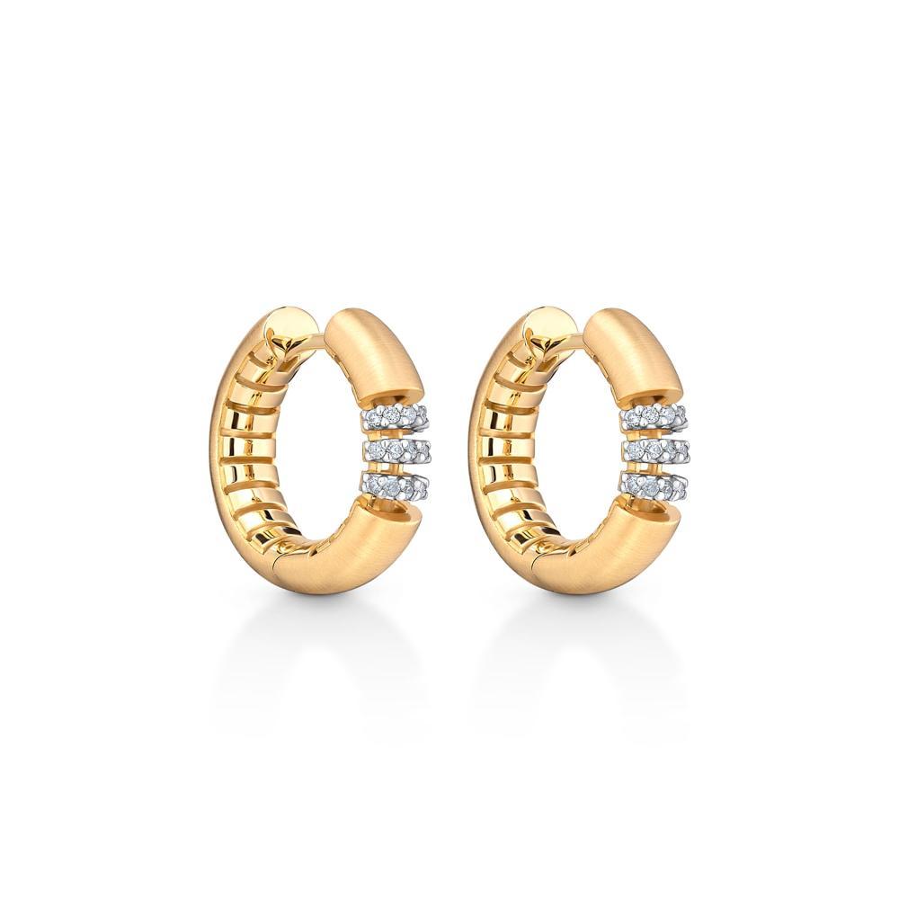 Argola com Diamante em Ouro Amarelo 18k - 3