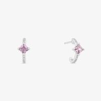 Argola Carré Cravejada em Prata 925 - 1