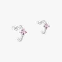 Argola Carré Cravejada em Prata 925 - 3