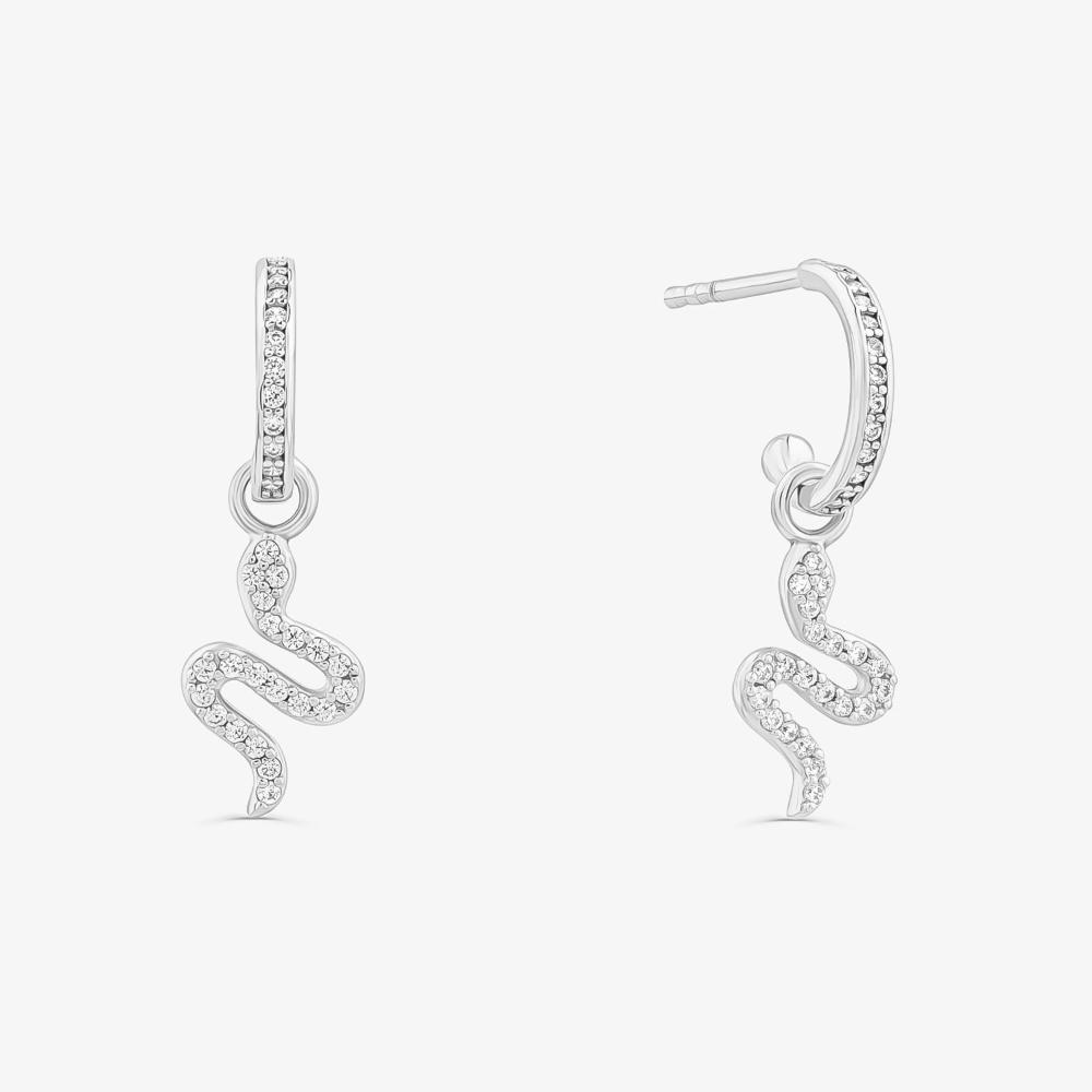 Argola Cobra Cravejada em Prata 925 - 1