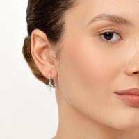 Argola Cobra Cravejada em Prata 925 - 2