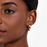 Brinco Argola com Rodolita em Prata com Banho de Ouro Amarelo 18K - 2