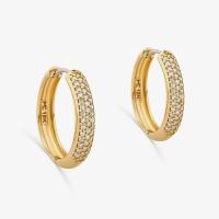 Brinco Argola com Diamante em Ouro Amarelo 18k - 2