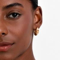 Brinco Argola com Citrino em Prata com Banho de Ouro Amarelo 18K - 2