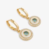 Argola Olho Grego Cravejada e Esmaltada em Prata 925 com Banho de Ouro Amarelo 18k - 3