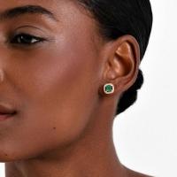 Brinco com Ágata Verde e Topázio em Prata 925 com Banho de Ouro Amarelo 18k - 2