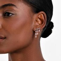 Brinco Cascata com Rose de France e Iolita em Prata 925 com Banho de Ouro Rosé 18k - 2