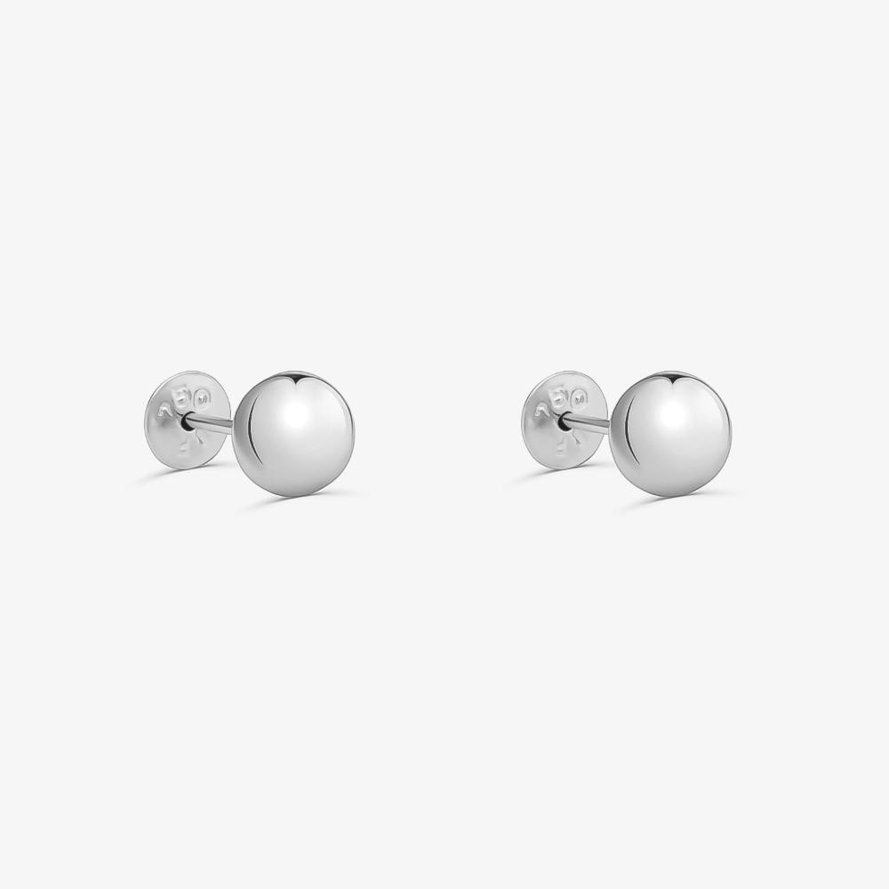 Brinco Esfera em Ouro Branco 18k - 6 mm - 3