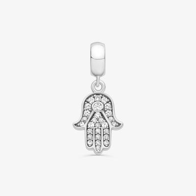 Charm Mão Hamsa Cravejado em Prata 925