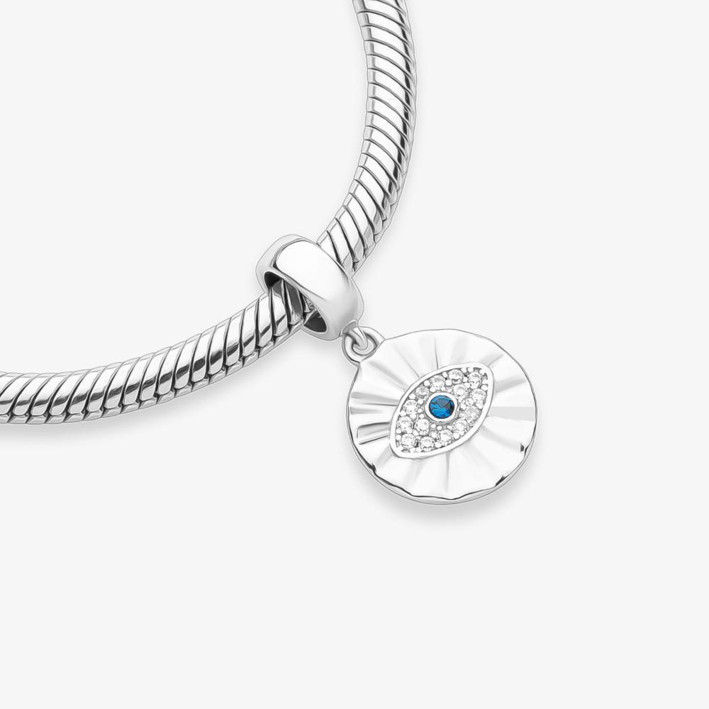 Charm Olho Grego Cravejado em Prata 925 - 2