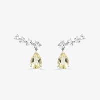 Brinco Earcuff com Quartzo Lemon e Safira em Prata 925 - 1