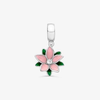 Charm Flor de Lótus em Prata 925