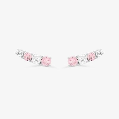 Brinco Ear Cuff Cravejado em Prata 925