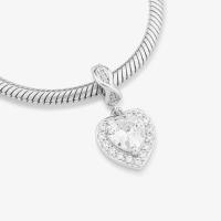 Charm Coração Cravejado em Prata 925 - 2