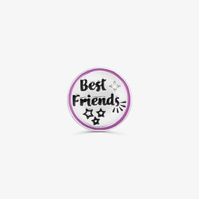 Charm Best Friends Forever Cravejado em Prata 925