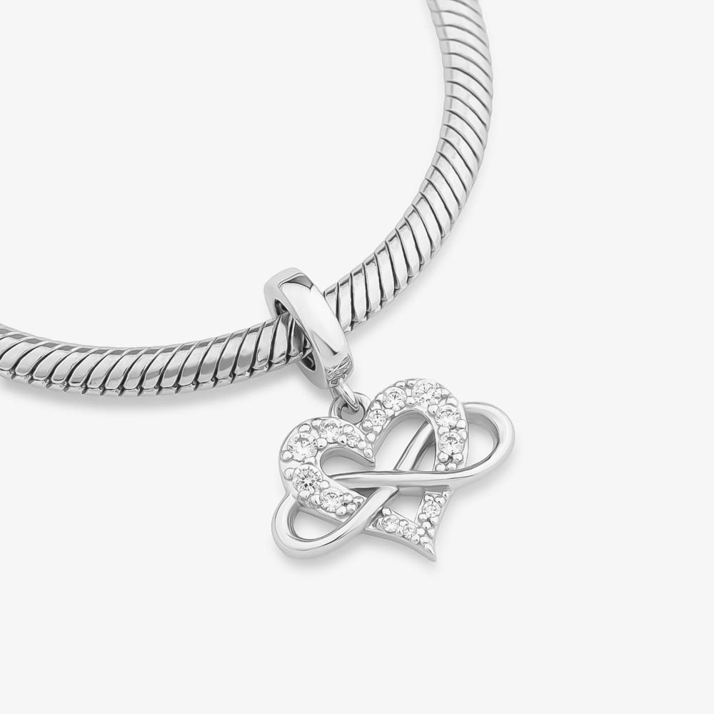 Charm Amor Infinito Cravejado em Prata 925 - 2