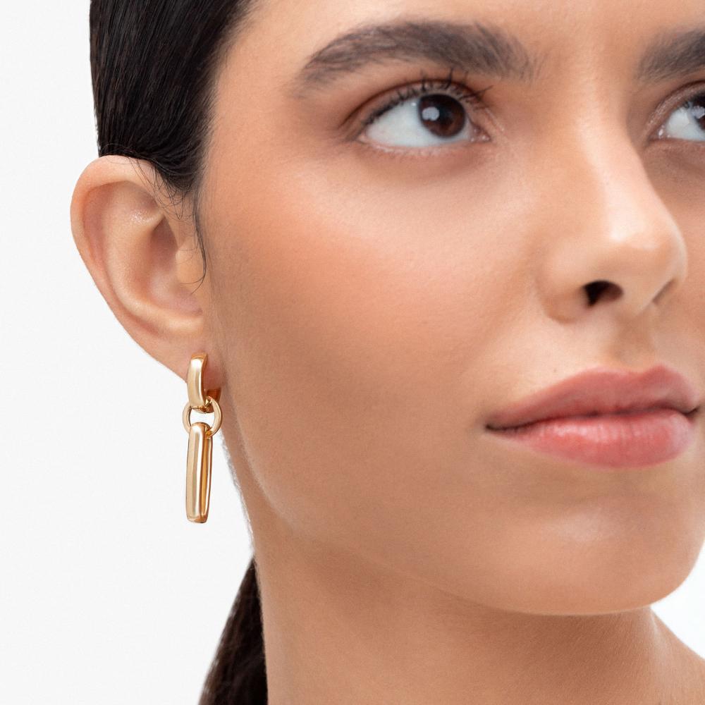 Brinco Maxi 3 Argolas em Prata 925 com Banho de Ouro Amarelo 18k - 2