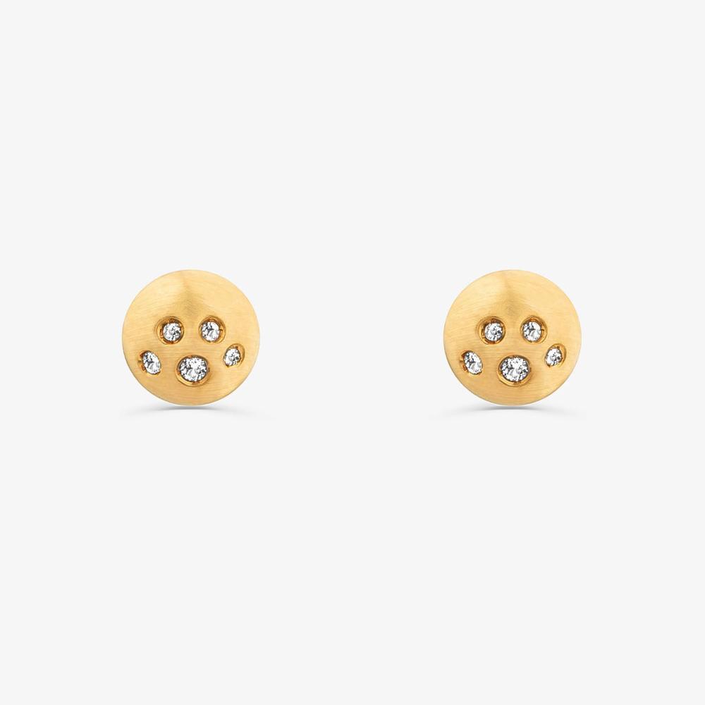 Brinco Stud com Topázio em Prata 925 com Banho de Ouro Amarelo 18k - 1