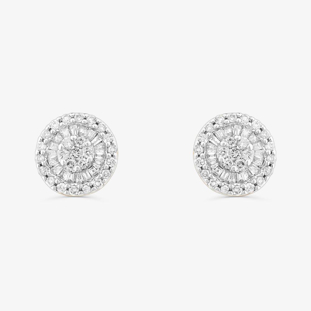 Brinco Stud com Diamantes em Ouro Amarelo 18K - 8 mm - 1