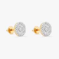 Brinco Stud com Diamantes em Ouro Amarelo 18K - 8 mm - 2