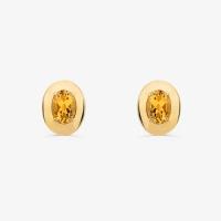 Brinco Stud com Citrino em Prata com Banho de Ouro Amarelo 18K - 1