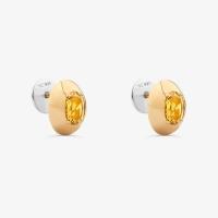 Brinco Stud com Citrino em Prata com Banho de Ouro Amarelo 18K - 3