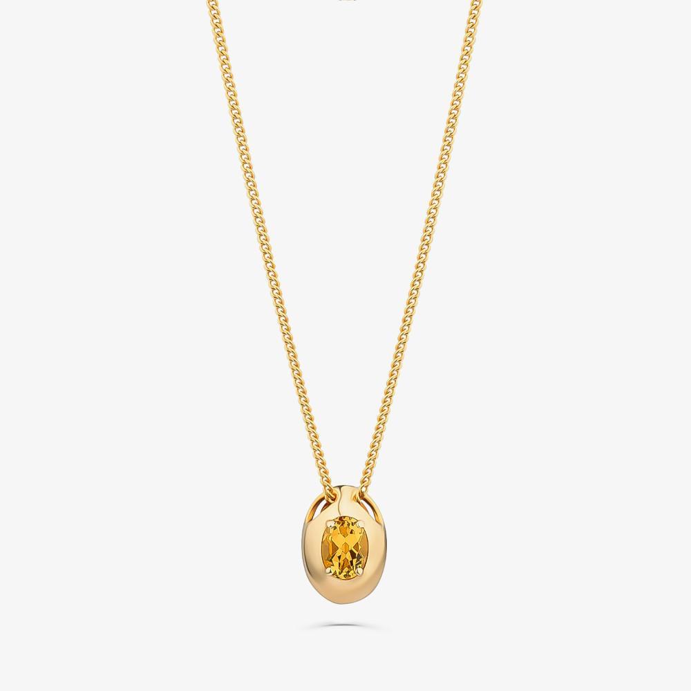 Colar com Citrino em Prata com Banho de Ouro Amarelo 18K - 1
