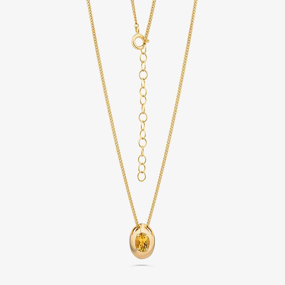Colar com Citrino em Prata com Banho de Ouro Amarelo 18K - 3