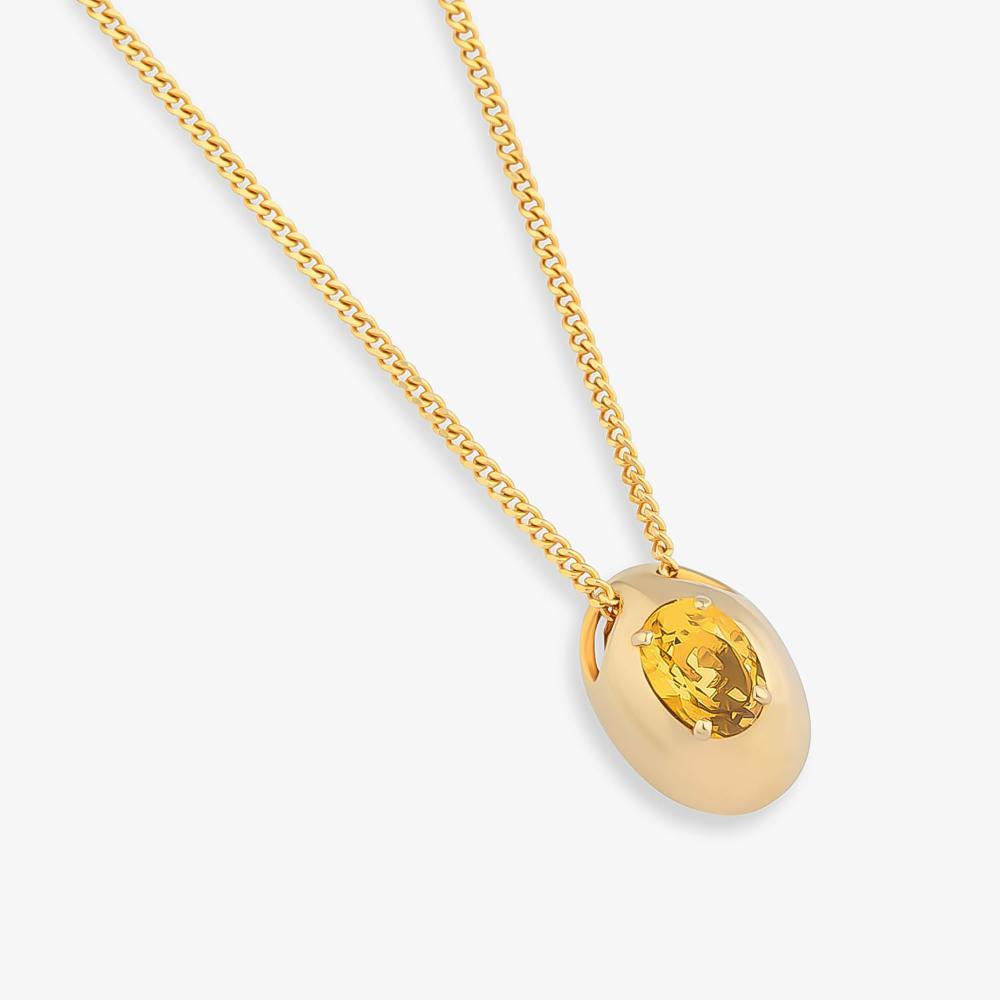 Colar com Citrino em Prata com Banho de Ouro Amarelo 18K - 4