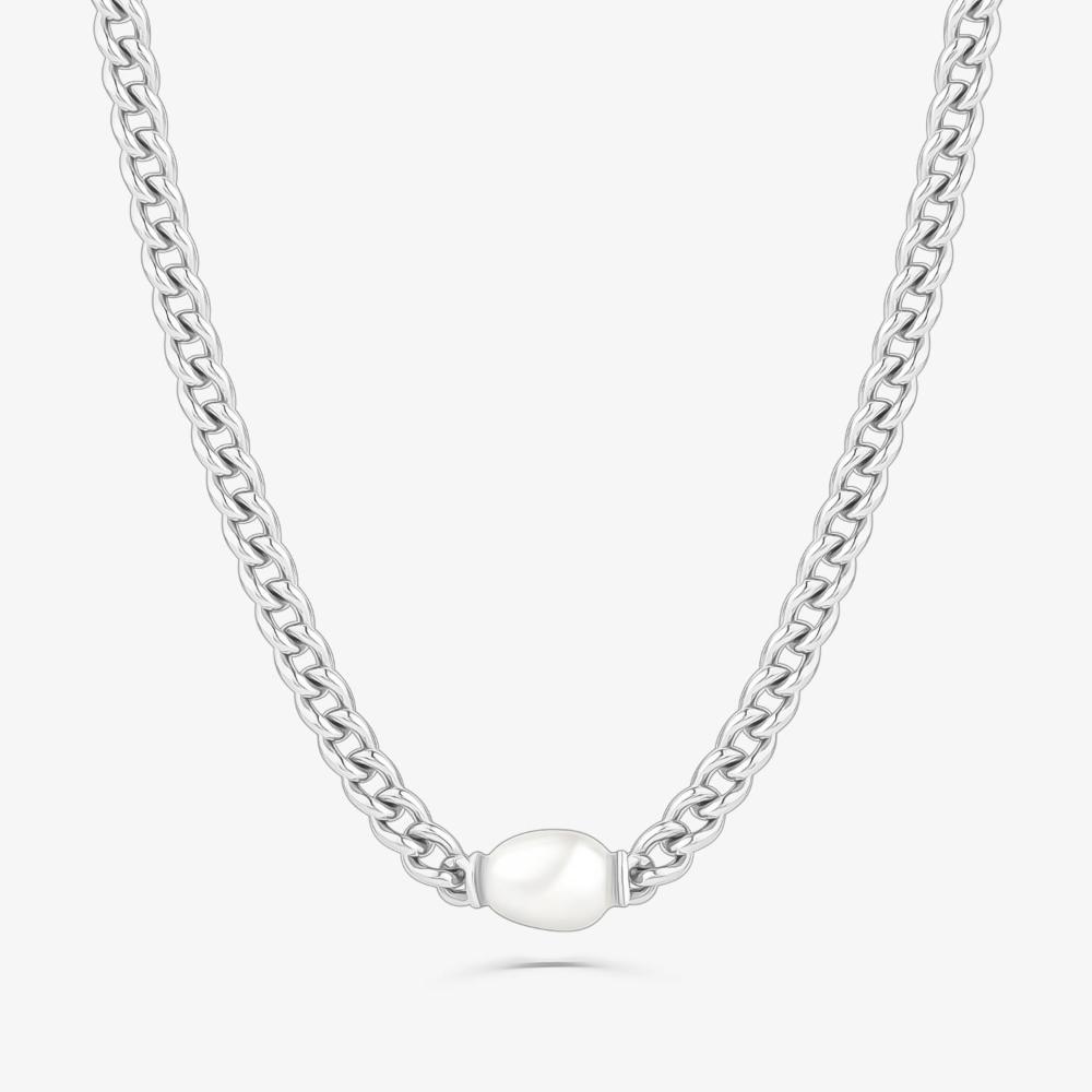 Colar Corrente Longo com Pérola em Prata 925 - 1