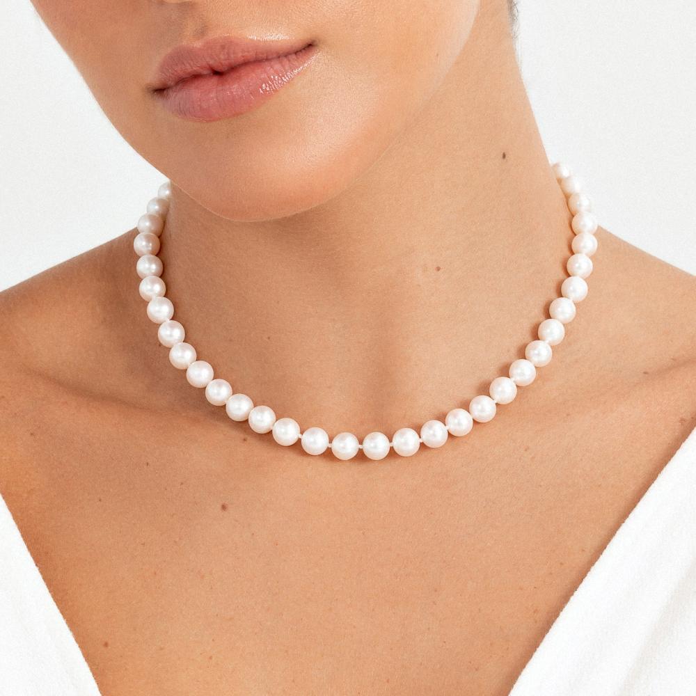 Colar de Pérolas com Fecho em Ouro Rosé 18k - 42 cm - 2