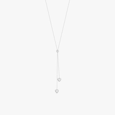 Colar Coração em Ouro Branco 18K