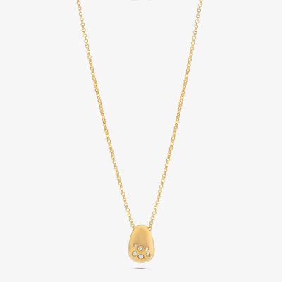 Colar com Topázio em Prata 925 com Banho de Ouro Amarelo 18k