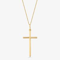 Pingente Cruz em Prata 925 com banho de Ouro amarelo 18k - 1