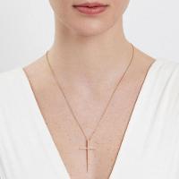 Pingente Cruz com Topázio em Prata 925 com Banho de Ouro Amarelo 18k - 2