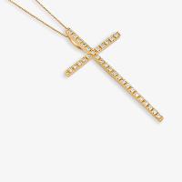 Pingente Cruz com Topázio em Prata 925 com Banho de Ouro Amarelo 18k - 3