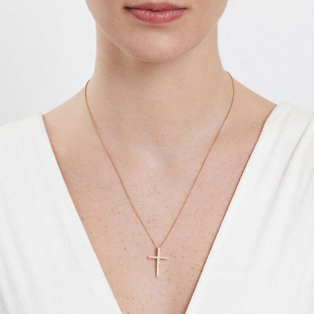 Pingente Cruz com Topázio em Prata 925 com Banho de Ouro Amarelo 18k - 2