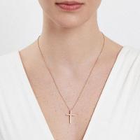 Pingente Cruz com Topázio em Prata 925 com Banho de Ouro Amarelo 18k - 2