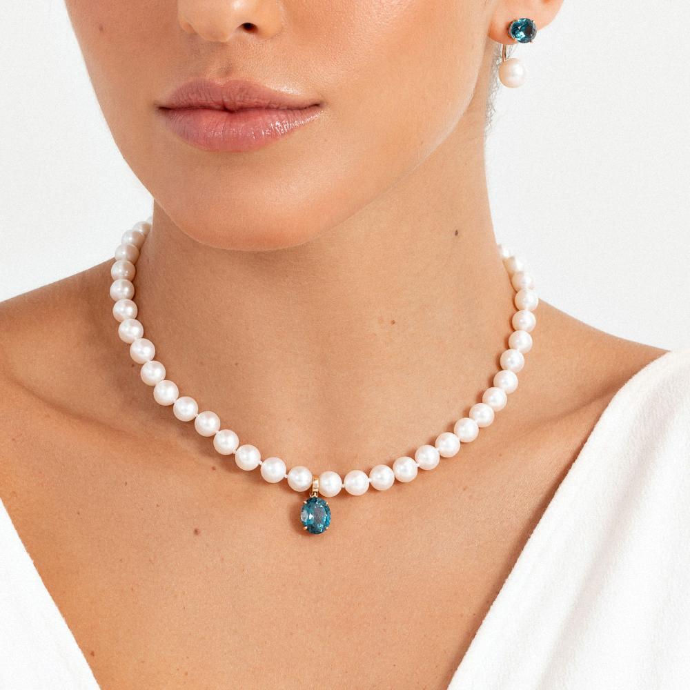 Pingente com Topázio London em Ouro Rosé 18k - 2