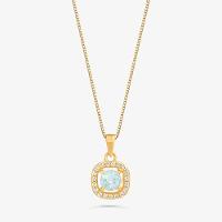 Pingente com Topázio Azul e Topázio em Prata 925 com Banho de Ouro Amarelo 18k - 1