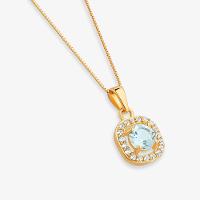 Pingente com Topázio Azul e Topázio em Prata 925 com Banho de Ouro Amarelo 18k - 3